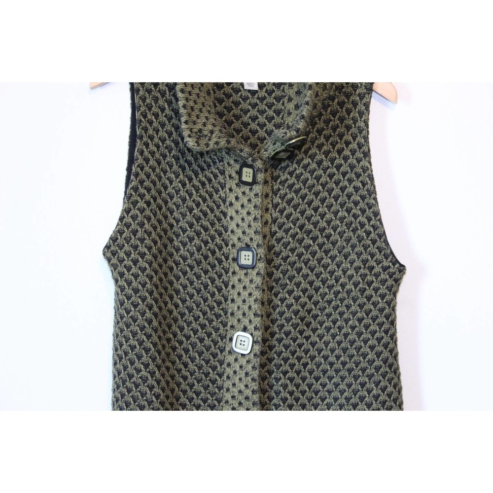 Habitat Knit Woven Button Front Sweater Vest Green Women's Size Medium H14513 - Picture 5 of 11